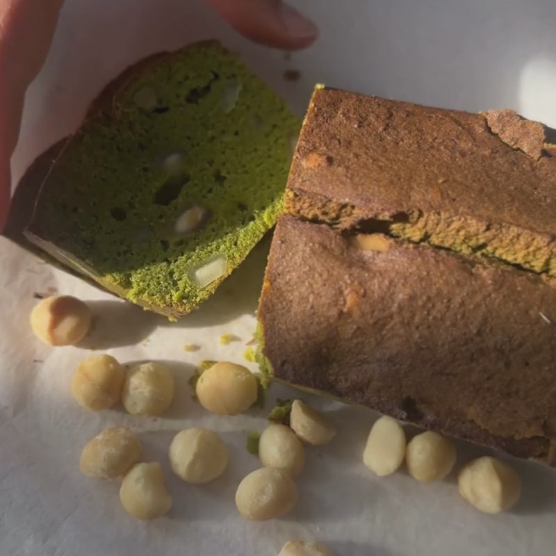 Gluten Free Keto Matcha Macadamia　Cake on a white background  - Foodcraft Online Store