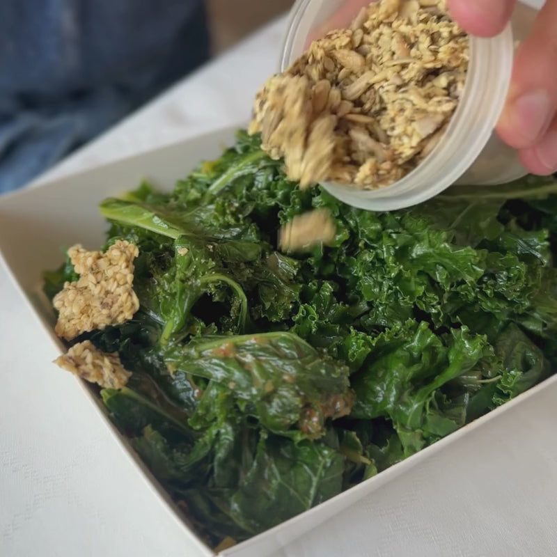 Load video: Sprinkling the Vegan Cheesy Seed Crunch Topper on the Kale Salad with Chilli Miso Dressing (400g | Serves 4 – 6 people)
Foodcraft Online Store
