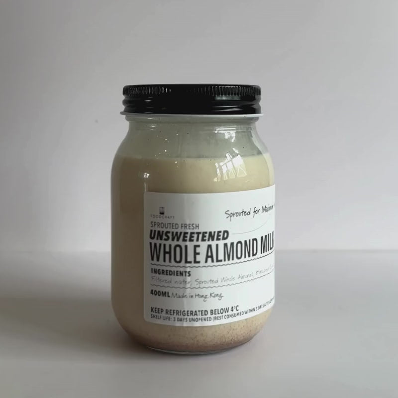 Load video: Sprouted Fresh Whole Almond Milk Unsweetened - 400ml
Foodcraft Online Store