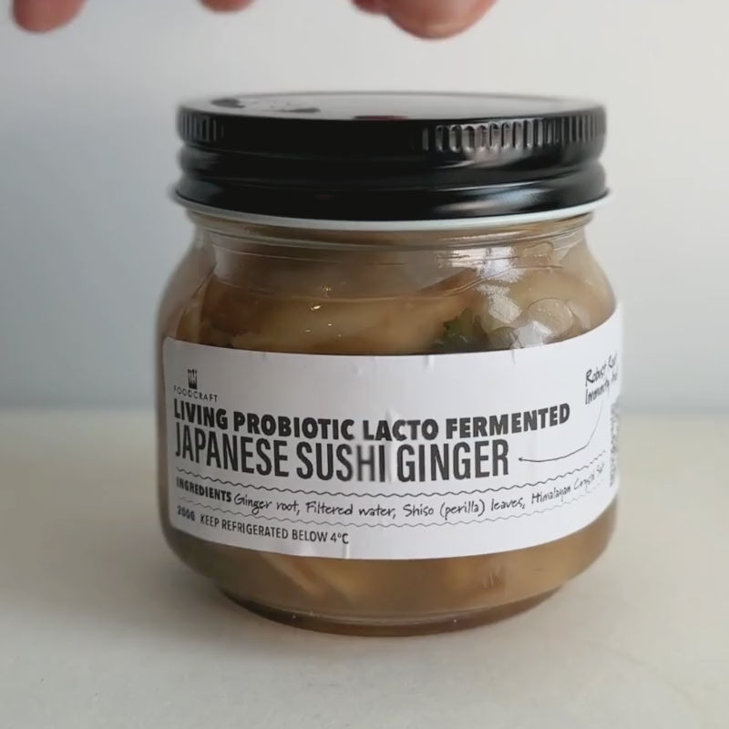 Video of Living Lacto-Fermented Japanese Sushi Ginger - 200g Jar