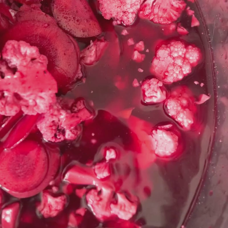 Living Lacto-Fermented Cauliflower & Purple Carrots with Sumac 