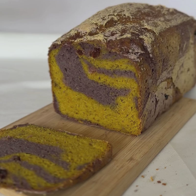 Load video: Gluten Free Sourdough SPOOKED Sandwich Bread - 1kg