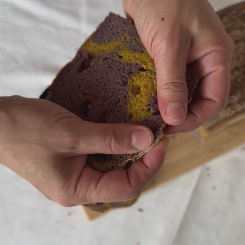 Load video: Gluten Free Sourdough SPOOKED Sandwich Bread - 1kg
