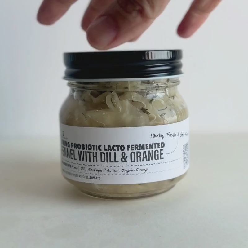 Video of Jar of Living Lacto-Fermented Fennel with Dill and Orange  - 200g