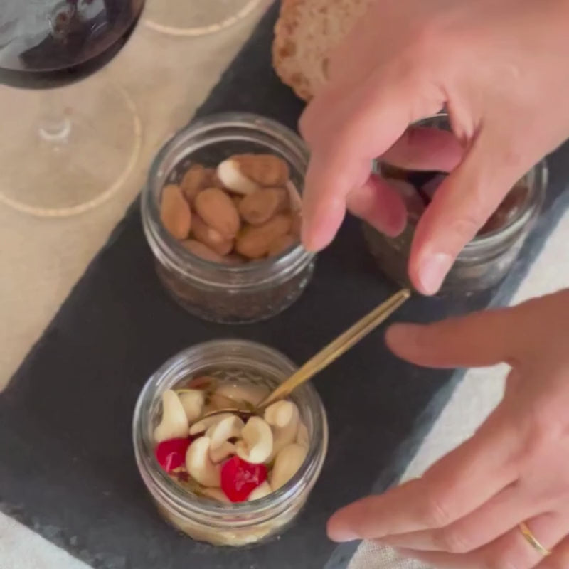 Load video: Lacto-Fermented Cashews with Red Jalapeno Pickles - 150g