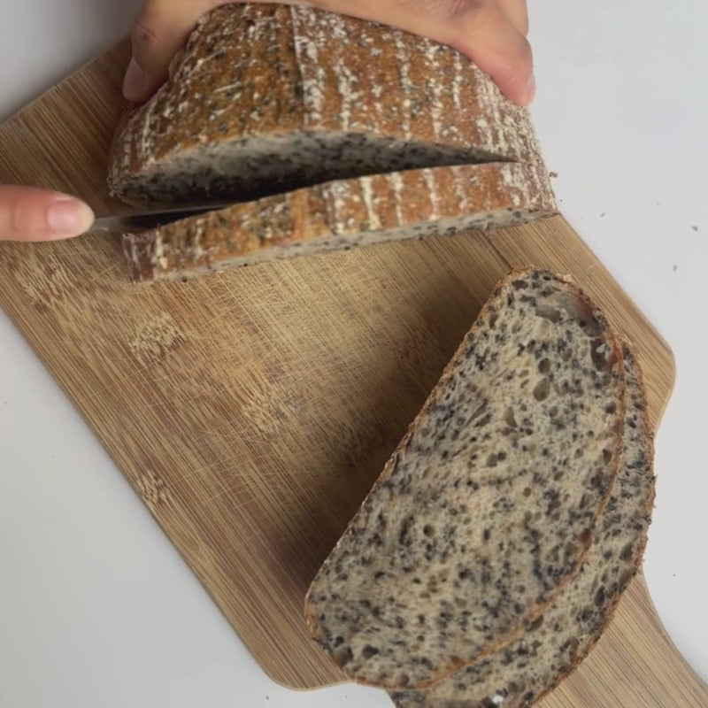 Load video: Gluten Free Black Sesame Soft Sourdough - 1lb Foodcraft Online Store
