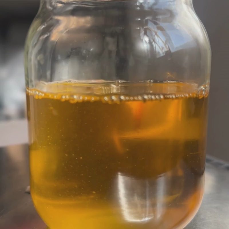Load video: Video of pouring fresh Organic Ghee from Grass-fed Cow&#39;s Milk - 380g into a jar 