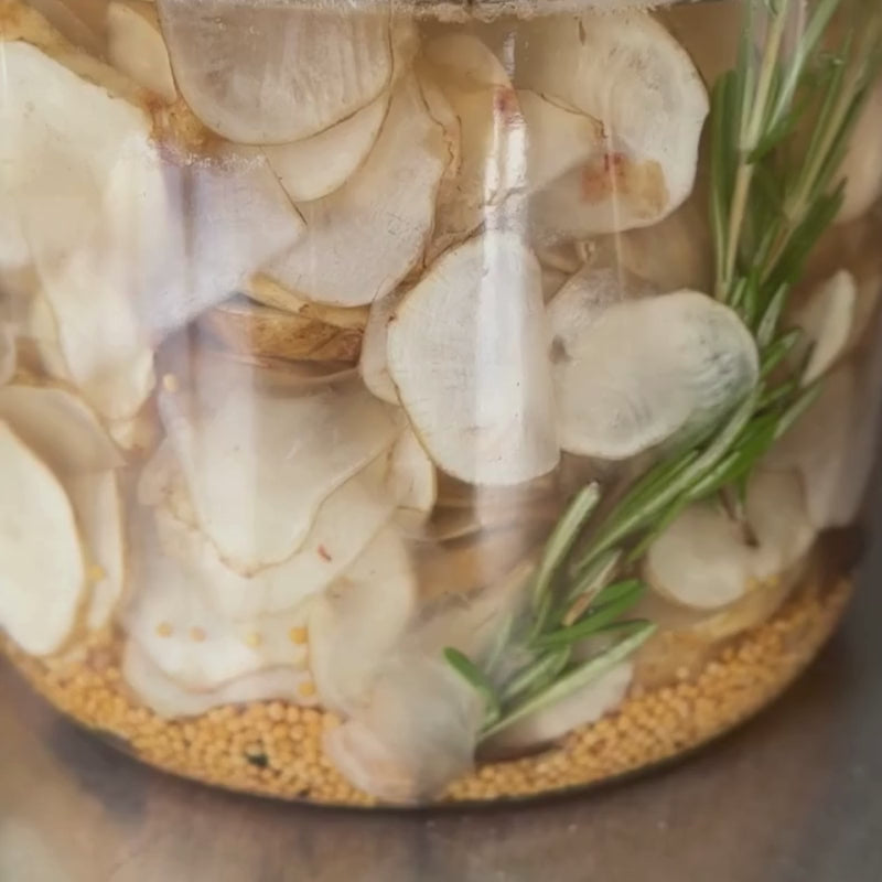 Load video: Living Lacto-Fermented Sunchoke with Rosemary 