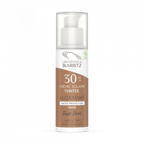 ALGA MARIS Certified Organic Tinted Face Sunscreen SPF30 (Golden) - 50ml - FoodCraft Online Store 