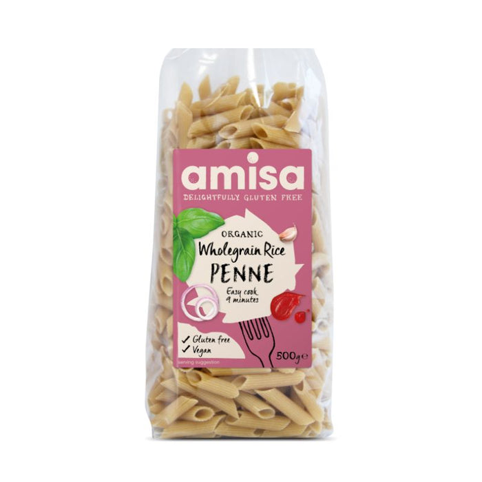 Amisa Organic Gluten Free Wholegrain Rice Penne - 500g
