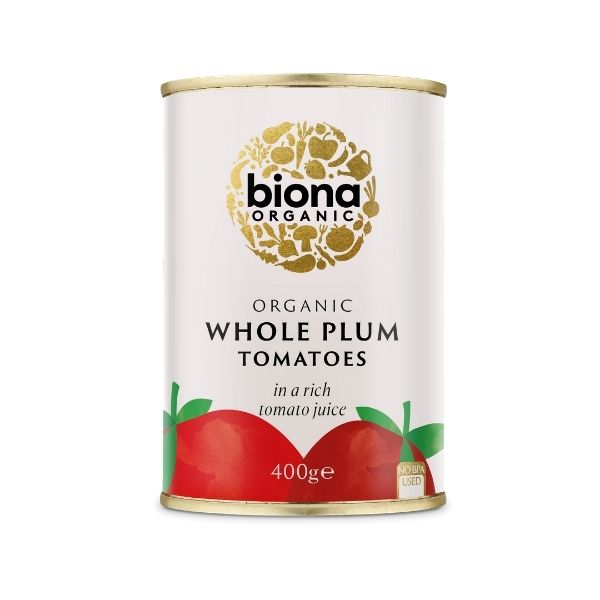 Biona Organic Whole Plum Tomatoes - 400g - FoodCraft Online Store 