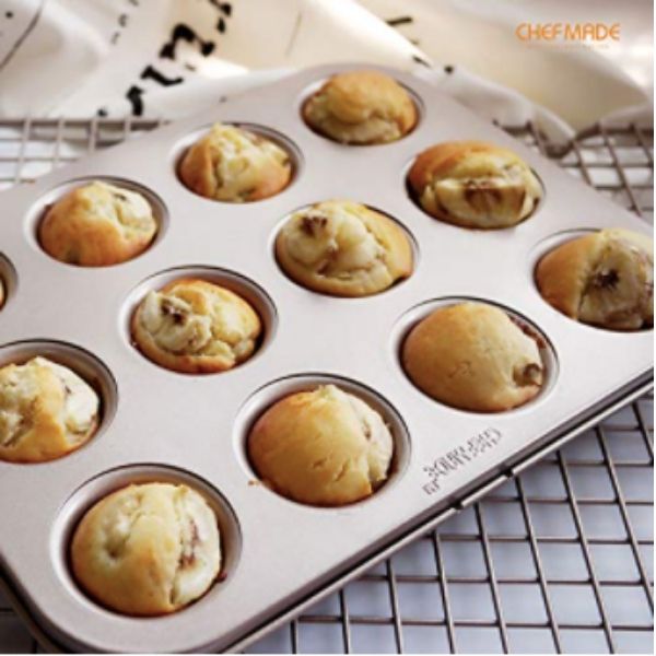 Chef Made 12 Cup Non-Stick Mini Muffin Pan - WK9021 - FoodCraft Online Store 