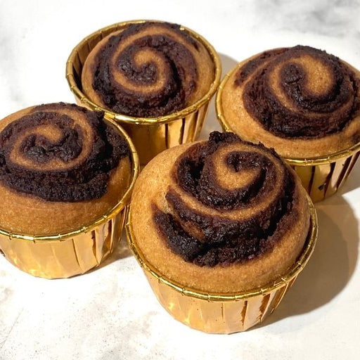 Gluten-Free Cinnamon Roll Sourdough Cups with PINK Fairy Icing - 4 mini rolls - FoodCraft Online Store 
