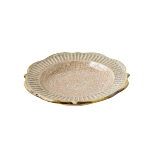 Hana Craft Handmade Flower Stripe Ceramic Plate - 4" inch - FoodCraft Online Store 