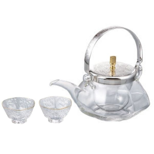 Hario Sake Cooler "Kaku Chirori" Glass Set - FoodCraft Online Store 
