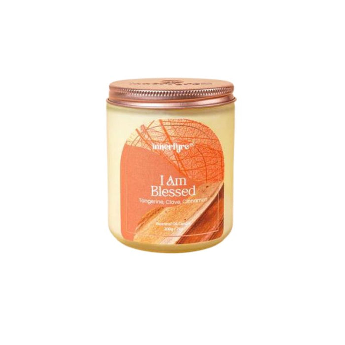 I AM BLESSED CANDLE: ORANGE, CLOVE, GREEN TEA - Foodcraft Online Store 