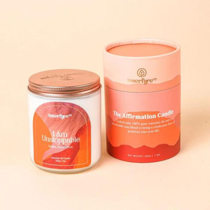 I AM UNSTOPPABLE CANDLE PEPPERMINT, BLOOD ORANGE, SAGE - Foodcraft Online Store