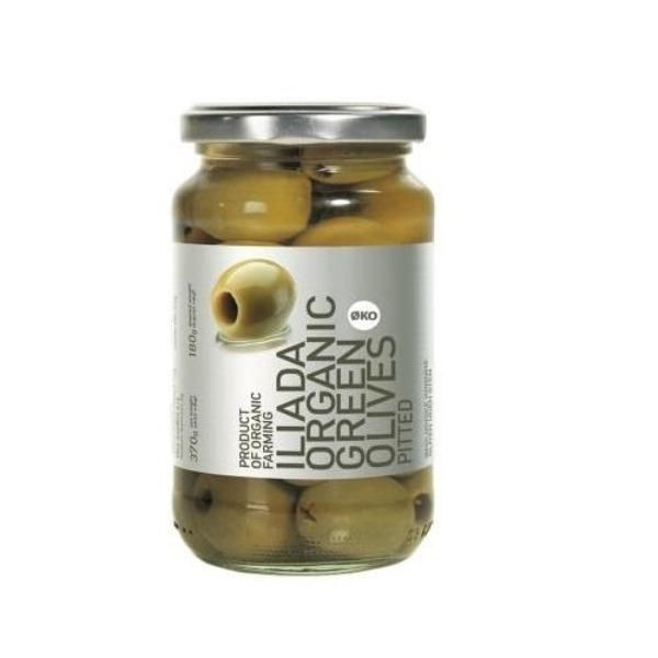 ILIADA Organic Green Olives Pitted - 370g - FoodCraft Online Store 