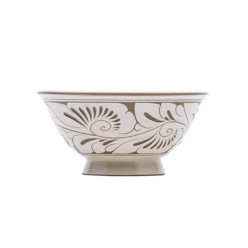 Ikutouen Handmade White Arabesque Rice Bowl- 12.5 x 6cm - FoodCraft Online Store 
