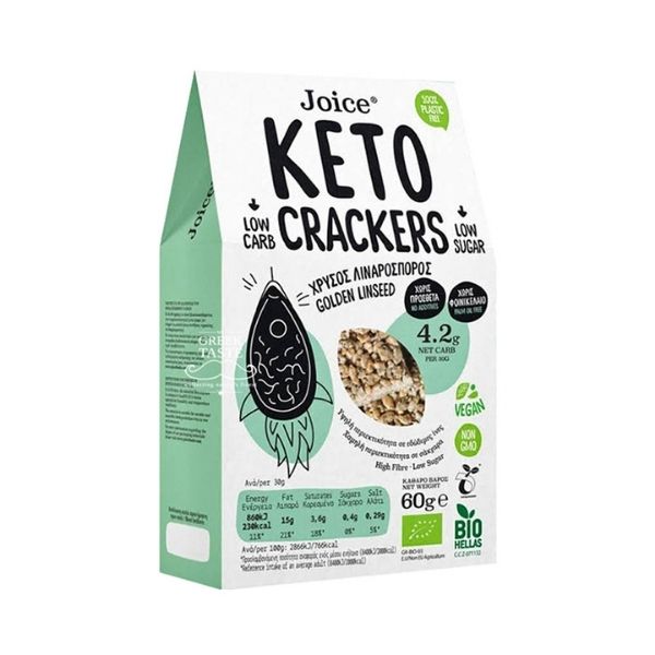 Joice Organic Keto Golden Linseed Crackers - 60g - FoodCraft Online Store 