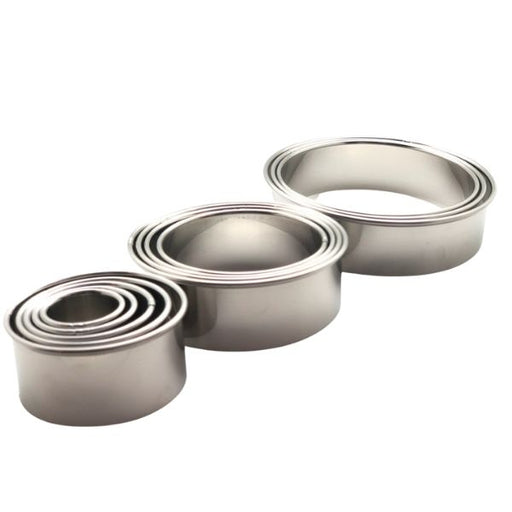 Metal Round Cookie Cutter Mould - Set of 12 rings - FoodCraft Online Store 