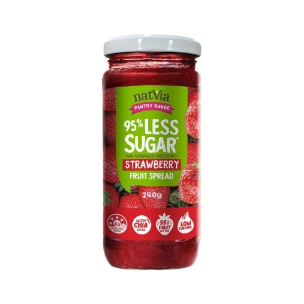 Natvia 95% Less Sugar Strawberry Fruit Spread - 240g - FoodCraft Online Store 