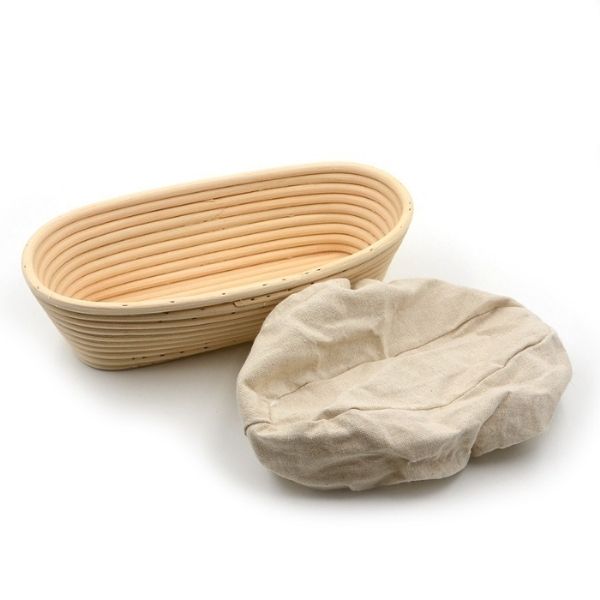 Oval Rattan Proofing Bread Basket - 28cm with Liner - FoodCraft Online Store 