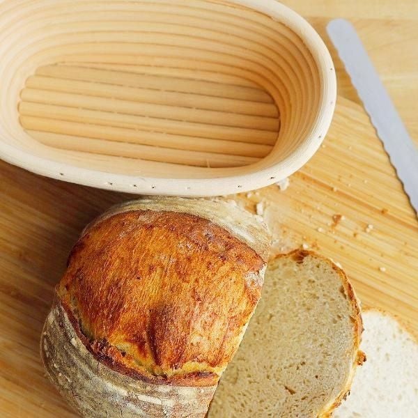 Oval Rattan Proofing Bread Basket - L 23cm x W 14cm x H 7cm