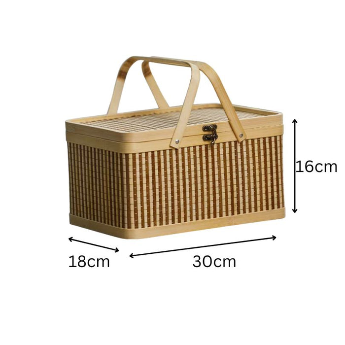 可持續竹製禮品籃 - H16cm x L30cm x W18cm
