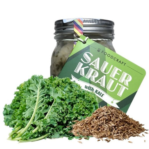 Unpasteurized Living Kale Sauerkraut - 400g - FoodCraft Online Store 
