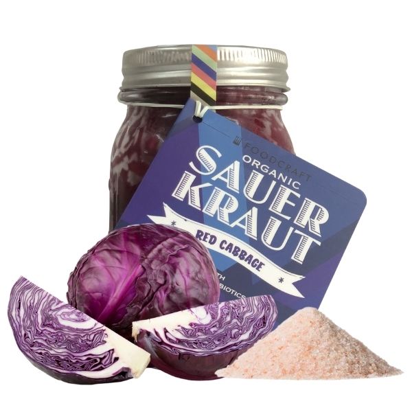 Unpasteurized Organic Living Red Cabbage Sauerkraut 400g — FoodCraft