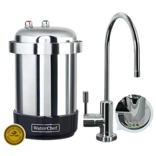 WaterChef U9000 Premium Under-Sink Water Filtration System - Polished Chrome - FoodCraft Online Store 